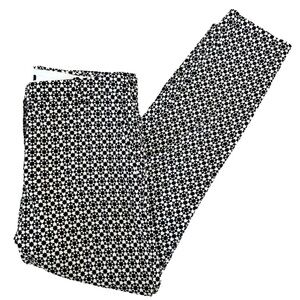 H&M White & Black Pattern Ankle Length Skinny Business Trousers Size 6